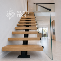 Moderne Innendesigner-Luxustreppe Direkt vom Hersteller Designer-Kollaboration Mono-Stringer-Treppe