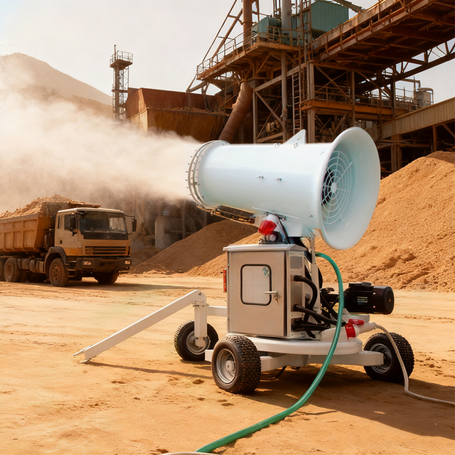 Zhenton ZT60 60m Electric Automatic Mist Cannon-Mobile Tricycle-Trailer Dust Suppression Equipment for Ore Loading & Unloading