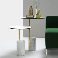 Table basse en marbre, table basse ronde, table d'appoint pour salon, table centrale, meubles pour petits espaces