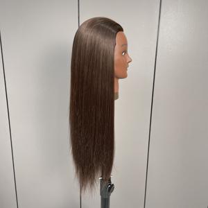 Cabeza de entrenamiento de estilo Cabeza de <span class=keywords><strong>muñeca</strong></span> de cosmetología de <span class=keywords><strong>pelo</strong></span> de fibra sintética larga y recta para práctica de cabello y peluquería - Product Image 2