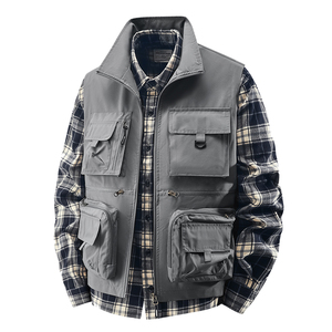 Nuovo gilet estivo da lavoro da uomo Outdoor Multi tascabile, canottiera, gilet da viaggio, ampio oversize - Product Image 2
