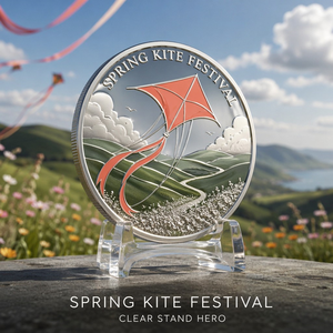Pièce commémorative du Festival des cerfs-volants en argent fin 999, pièce de défi souvenir personnalisée en relief 3D pour collection et cadeau - Product Image 2