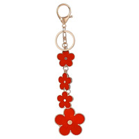 Cadeau porte-clés personnalisé Sac à dos à fleurs pour femmes, breloques, porte-clés en émail, accessoires pour sac à main