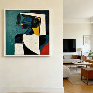 Peintures à l'huile peintes à la main, texturées 3D, neutres et douces, arts décoratifs, grande peinture décorative pour la décoration de la maison et des hôtels - Product Image 1