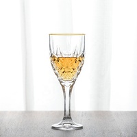 Luxe vintage geëmbosseerd wijnglas met lange steel, 300ml, loodvrij kristal, retro diamantpatroon, huishoudelijk, bruiloft, feest
