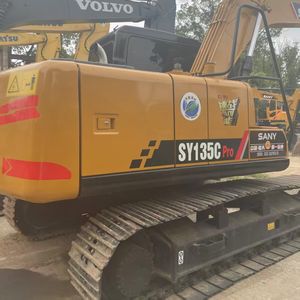 Pelle hydraulique sur chenilles SANY135CPro d'occasion en bon état pour la construction, l'agriculture, le creusement et le moteur à noyau. - Product Image 1