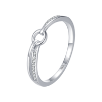 Ada Jewelry - Anillo de Plata de Ley 925 con Diseño Simple para Mujer