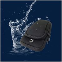 Casing Ponsel Lengan Olahraga Neoprene Tahan Lama, Jaring Bernapas, Tahan Air, Lubang Headset, Universal, Hitam Biru Hijau