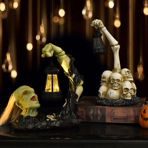 Figura Decorativa de Resina Personalizada para el Festival de los Fantasmas, Diseño Retro de Esqueleto, Demonio Verde, Mano Malvada, Decoración para <span class=keywords><strong>Halloween</strong></span>, Casa Encantada, Bar, Fiesta - Product Image 3