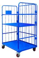 Mracking Chariot d'entrepôt Cage à roulettes Cages logistiques à usage intensif Conteneur à roulettes 4 faces avec roues