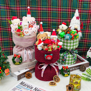 Bt Santa Claus ramo de felpa máquina muñeca ramo de flores artificiales recuerdo de Navidad chica amiga regalos al por mayor - Product Image 4