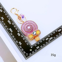 Porte-clés Sucette Lumineuse en Strass Scintillants avec Nœud Mignon et Bonbon en Cristal, Pendentif de Sac Kawaii pour Fille, Cadeau Breloque Cœur