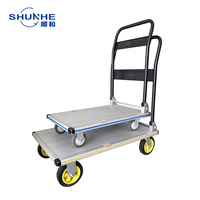 Carretilla de Plataforma Manual de Aluminio de Cuatro Ruedas 250KG Industrial para Compras OEM FW-99E