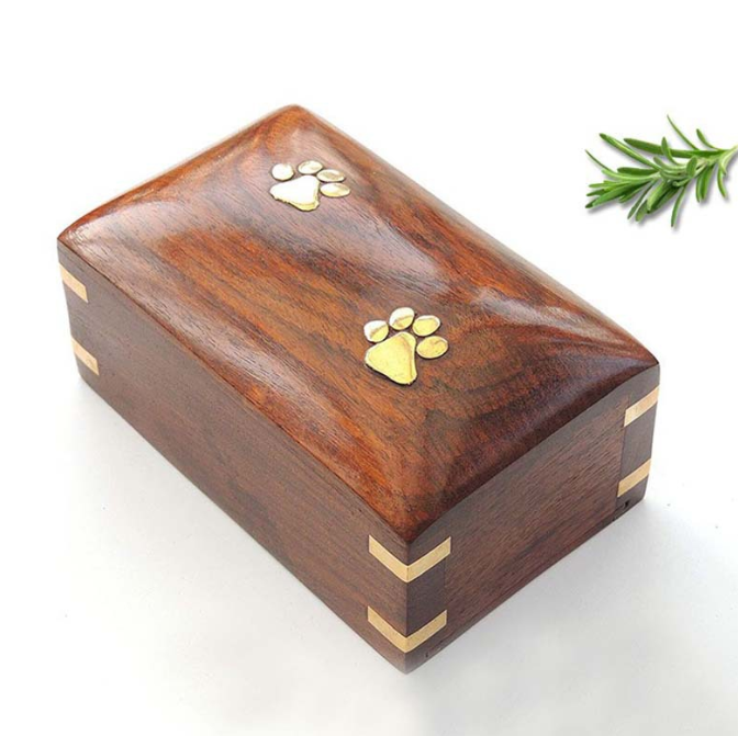 Bumopet UP-BST01 Solid Wood Pet Urn - Wooden Ash Storage Box Memorial Supplies