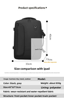 Sac à dos d'ordinateur portable de voyage imperméable à grande capacité personnalisable en stock, extensible, simple, unisexe, pour affaires