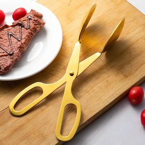 Wholesale <strong>Kitchen</strong> Silicone <strong>Scissor</strong>-Handled Serving Spatula <strong>Tongs</strong> Stainless Steel Salad Bread Clip Buffet Steak Cooking Food - Product Image 3