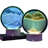 Lampe de chevet LED RGB en fibre de verre, à brancher sur USB, à intensité variable, effet sable mouvant 3D moderne, lampe sur pied avec commande tactile pour chambre à coucher