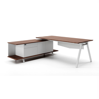 Bureau de direction en forme de L, luxueux, durable, écologique, pour PDG, directeur, manager, bureau à domicile minimaliste, montage facile, bois MFC