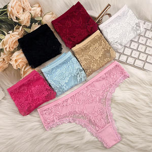 Strings <span class=keywords><strong>sexy</strong></span> en dentelle florale pour femmes, culottes G-string douces et respirantes, sous-vêtements sans couture pour femmes, vente en gros - Product Image 3