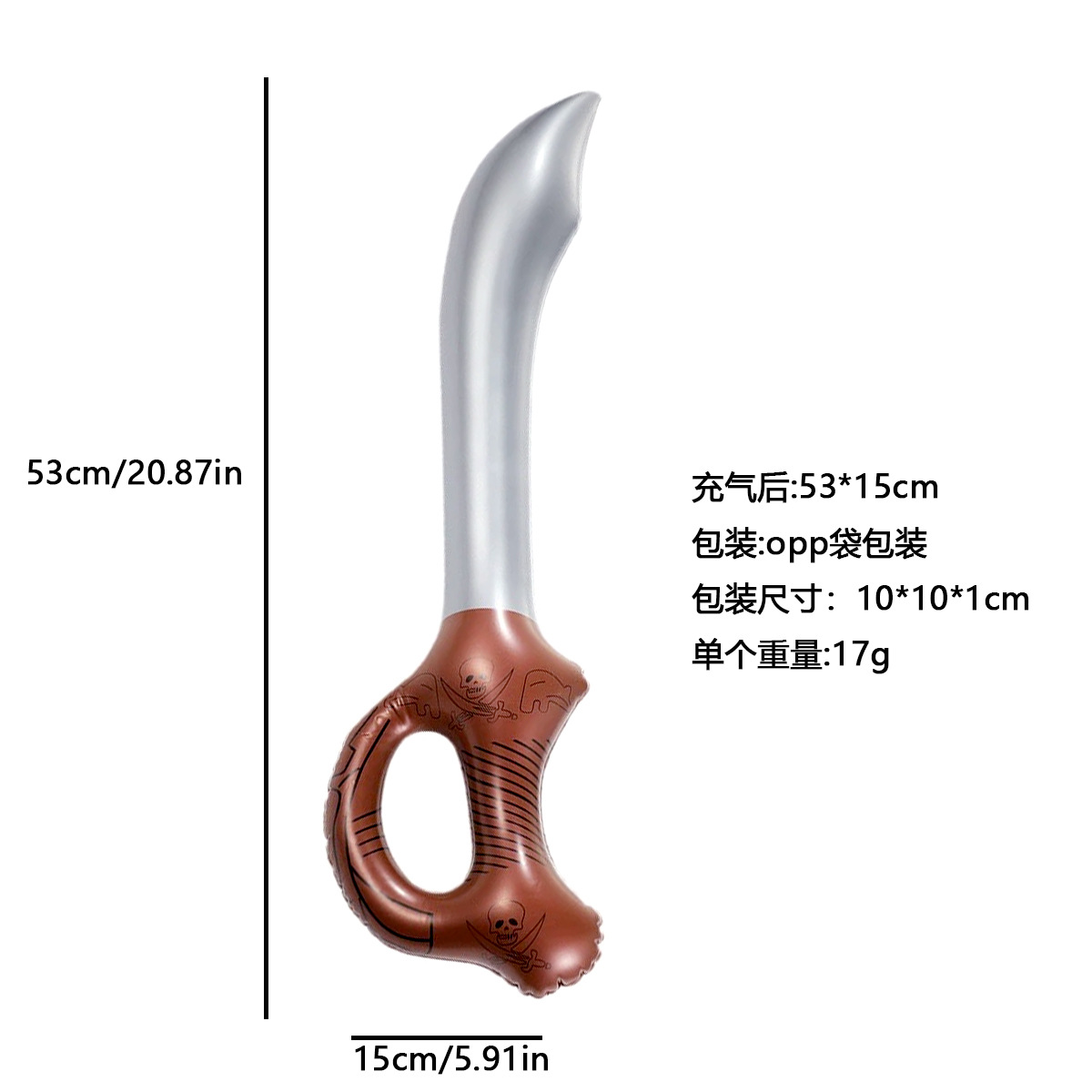 Cuchillo pirata marrón (53cm)