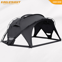 Tente de camping OEM grande taille PU3000mm 9.43 ㎡   Abri familial de base avec porte en filet, fenêtre en TPU et poêle intégré, tente dôme