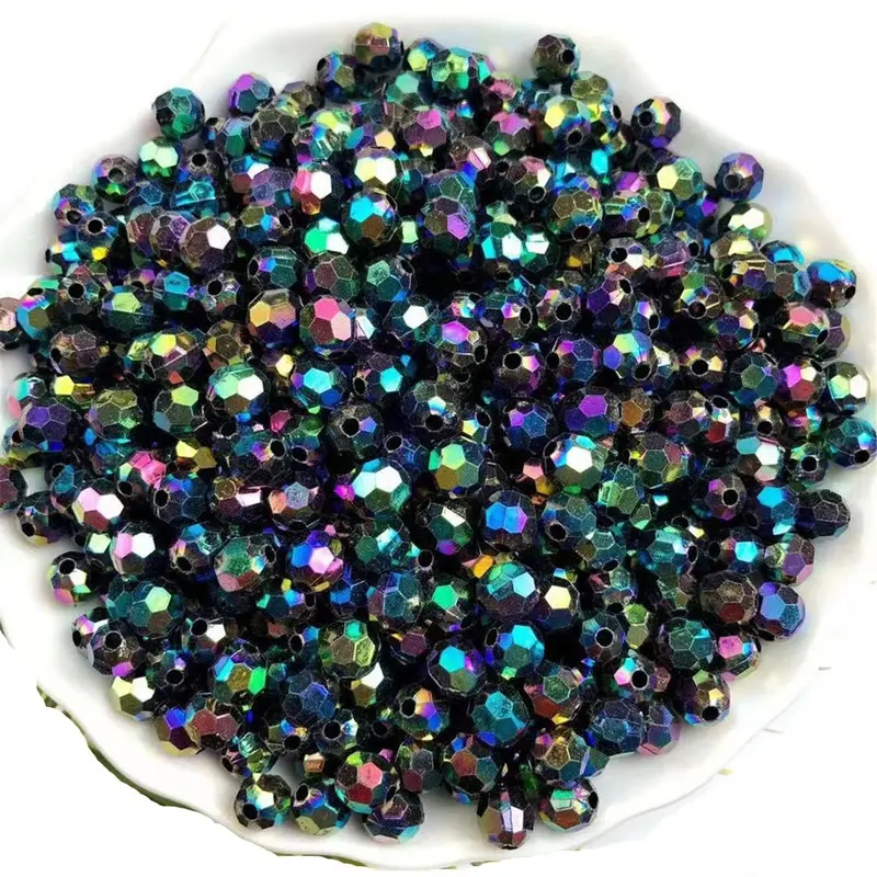 500 g/sac Top qualité AB couleur mélangée 32 coupe facettes acrylique perles claires perles en vrac pour la fabrication de sacs de bijoux à bricoler soi-même