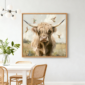 Scottish Highland gia súc hiện đại trang trí nhà động vật bò Áp phích in tranh Tường Vải nghệ thuật hình ảnh - Product Image 1