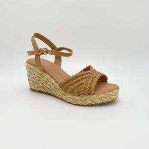 Scarpe moda donna tacchi alti da donna sandali con zeppa di lino Anti-scivoloso traspirante per abiti da sera primavera estate - Product Image 4