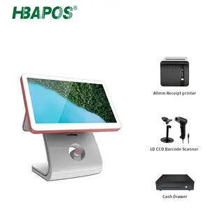 Pos Manufacturer 15.6 Inch Dual Screen Touch Restaurant Ordering All In One Pos Systems