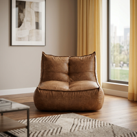 Fauteuil pouf, canapé paresseux confortable, poufs de sol gonflables remplis de mousse haute densité, pouf en mousse à mémoire de forme pour les espaces de vie