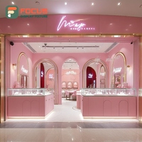 Vitrine de présentation de bijoux personnalisée avec panneau en verre trempé, éclairage LED, étanche, écologique, pour magasin de marque