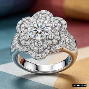 Custom <b>Silver</b>/10K/14K/18K <b>Solid</b> Gold 1 Carat VVS-VS Quality Round Lab Grown Brilliant Cut Diamond engagement Ring - Product Image 4