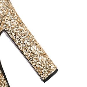 2025 nuevos zapatos de plataforma de punta cuadrada de charol con tacón brillante de 14,5 cm <span class=keywords><strong>fucsia</strong></span> certificados CE ROHS zapatos de baile de escenario OEM/ODM - Product Image 5