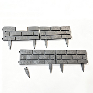 Paquete <span class=keywords><strong>de</strong></span> 4 <span class=keywords><strong>Ladrillos</strong></span> Decorativos <span class=keywords><strong>de</strong></span> Plástico <span class=keywords><strong>para</strong></span> <span class=keywords><strong>Jardín</strong></span>, Color Gris, Cercas <span class=keywords><strong>de</strong></span> <span class=keywords><strong>Jardín</strong></span> Económicas, Fácil Instalación - Product Image 4