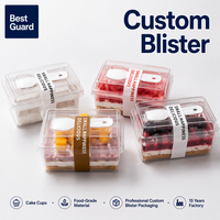 Emballages personnalisés, sûrs, jetables, recyclables, boîtes en plastique PET transparentes carrées pour biscuits, gâteaux, pain, salades, noix, bonbons, 0,78 mm