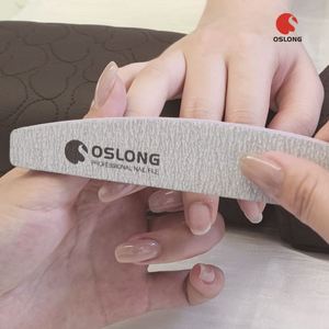 Professional Custom Printed Logo Double Side Half Moon <b>Nail</b> <b>File</b> 100/180 180/240 Grit Sandpaper Manicure <b>Nail</b> <b>File</b> - Product Image 1