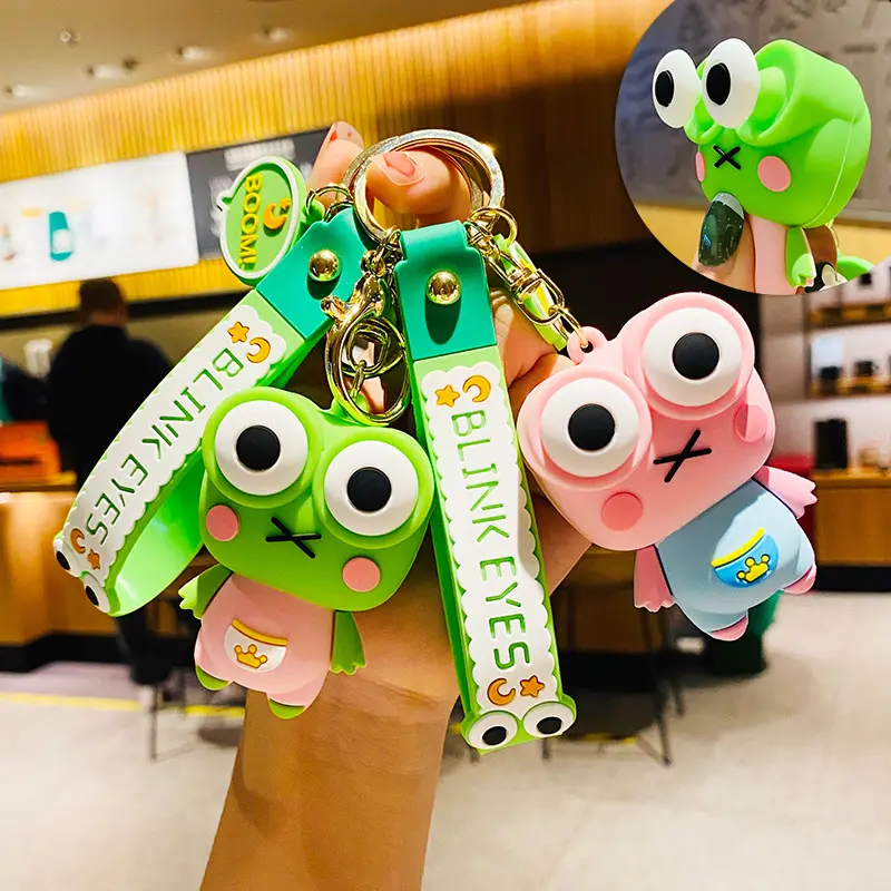 Funny Keychain Cartoon Cute Couple Key chain Press Mini Pop it Keychain Keyring Backpack 3d Rubber Keychain