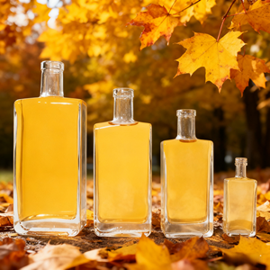 Botella de Vidrio Rectangular Extra Flint Reciclable de 50 ml, 375 ml, 500 ml, 700 ml, 750 ml con Tapa de Rosca para Whisky, Ginebra, Vodka, Brandy y Licores - Product Image 5