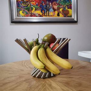 Large Size Orange Fruit Holder in Silver Modern Fruit Bowl Stainless Steel Kitchen <b>Basket</b> - Product Image 4
