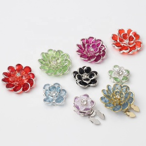 New Long Lanh Bạc Pha Lê Áo Sơ Mi Phụ Kiện Rhinestone Kim Loại Clip Bìa Nút - Product Image 5