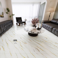 Vente flash : Carreaux de sol en céramique marbrée en porcelaine 60x60 pour usage intérieur, couleur Calacatta, Porcelanato 60x60