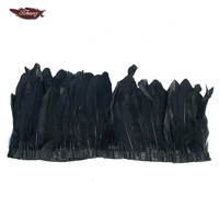 Großhandel Günstige Schwarz Große Größe 15-20cm Gans Feder Trimmen Für Party Dance Kleid Dekoration