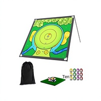 Tapis d'entraînement de golf pour putting et chipping - Ensemble de tapis de jeu compact 6,5 pi x 6,5 pi en polyester - Nouveau produit transfrontalier