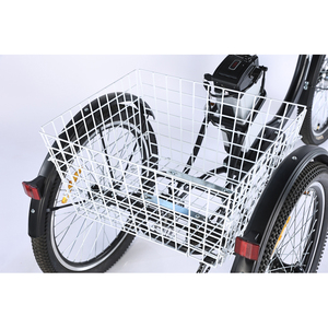<span class=keywords><strong>Tricycle</strong></span> électrique à cadre en aluminium de 24 pouces 350W, trike cargo <span class=keywords><strong>pour</strong></span> adultes avec frein à disque et panier avant, trike électrique - Product Image 3