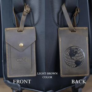 Étiquettes à bagages <span class=keywords><strong>en</strong></span> cuir personnalisées, cadeau d'affaires, étiquette à bagages, accessoires de voyage, étiquette de valise, étiquette à bagages avec fermoir - Product Image 3