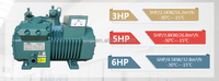 Compresseur semi-hermétique de haute qualité 5HP pour chambre froide, capacité de refroidissement 3-17,65kW, 220V/380V, 26,8cbm/h, réfrigérant