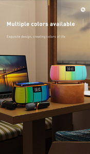 Retro Mạnh Mẽ 20W Sạ<span class=keywords><strong>c</strong></span> Không Dây Đồng Hồ Báo Thứ<span class=keywords><strong>c</strong></span> Kép Microphone Bluetooths Không Dây Karaoke Loa - Product Image 4