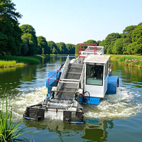 Récolteuse entièrement automatique de plantes aquatiques 5-en-1, équipement de nettoyage polyvalent haute productivité avec moteur pour les administrations