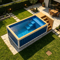 Piscine préfabriquée en conteneur maritime de 20 pieds, personnalisée avec fenêtre en acrylique pour la cour de villa