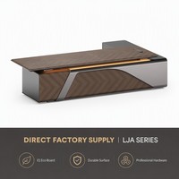 Escritorio Ejecutivo Moderno con Carga Inalámbrica Inteligente, Textura 3D, Mesa de Lujo para Jefes, Muebles con Pintura Taiho de Grado E1